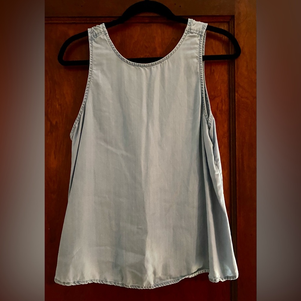 Light Blue Denim Sleeveless Top
